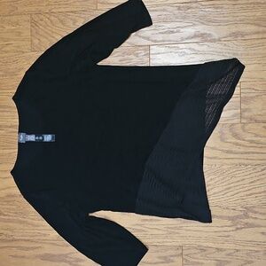 Chico's Travelers Elegant Black Asymmetrical Tunic Sz 3 / XL